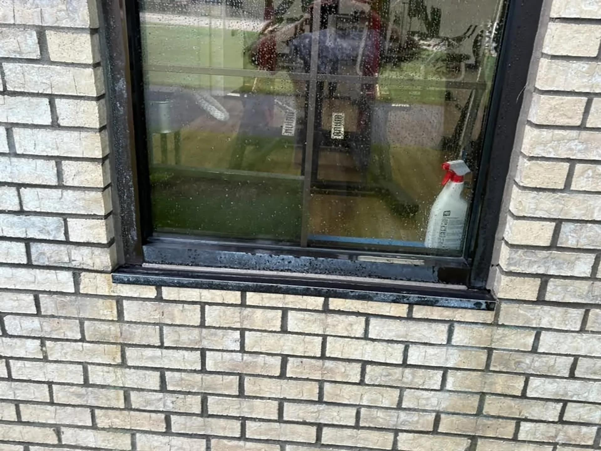 Commercial window and brick surround after cleaning